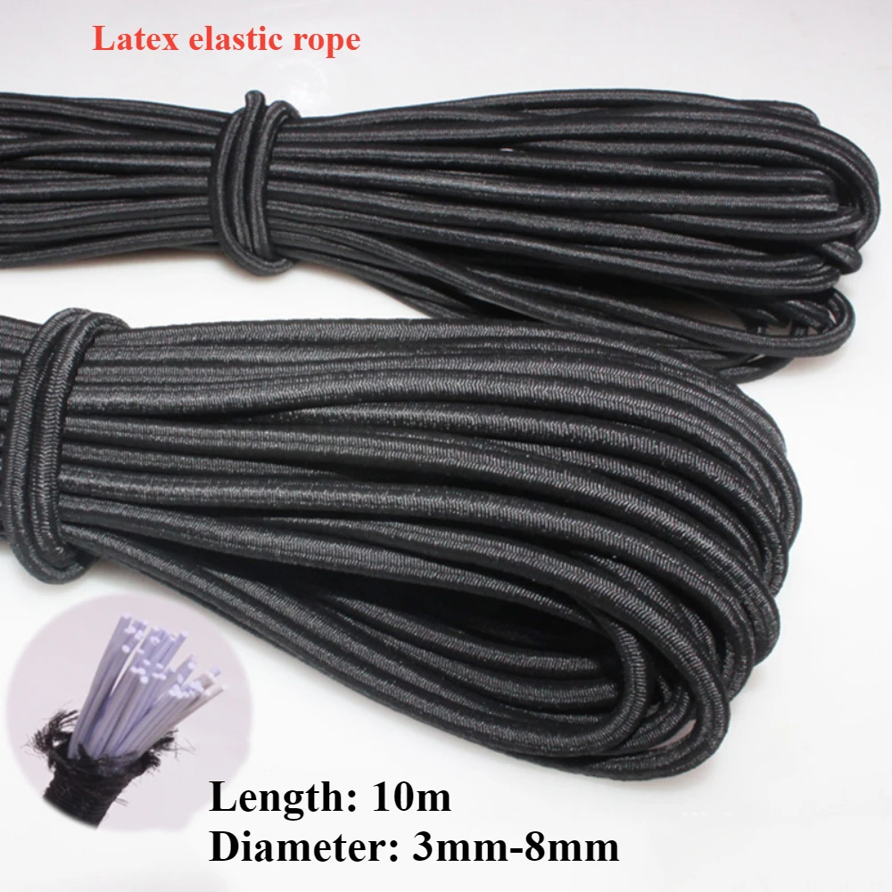 Sewing Tas - 3/4/5/6/8 มม.สีดํายืดหยุ่นยาง Band เย็บเสื้อผ้าหัตถกรรมแถบยืดหยุ่น Elastics เชือกอุปกรณ์เสริม