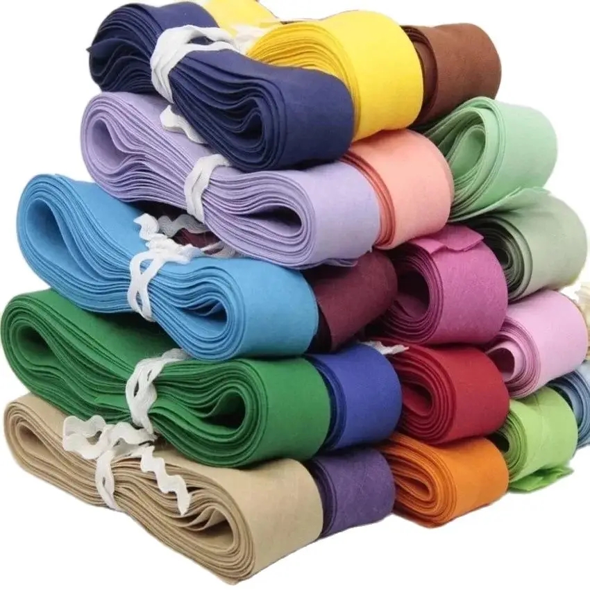 Binding Tape Bias - เทปผ้าคอตตอนสำหรับเย็บขอบผ้า ขนาด 25 มม. แบบรีดพับ สำหรับงานตัดเย็บเสื้อผ้า