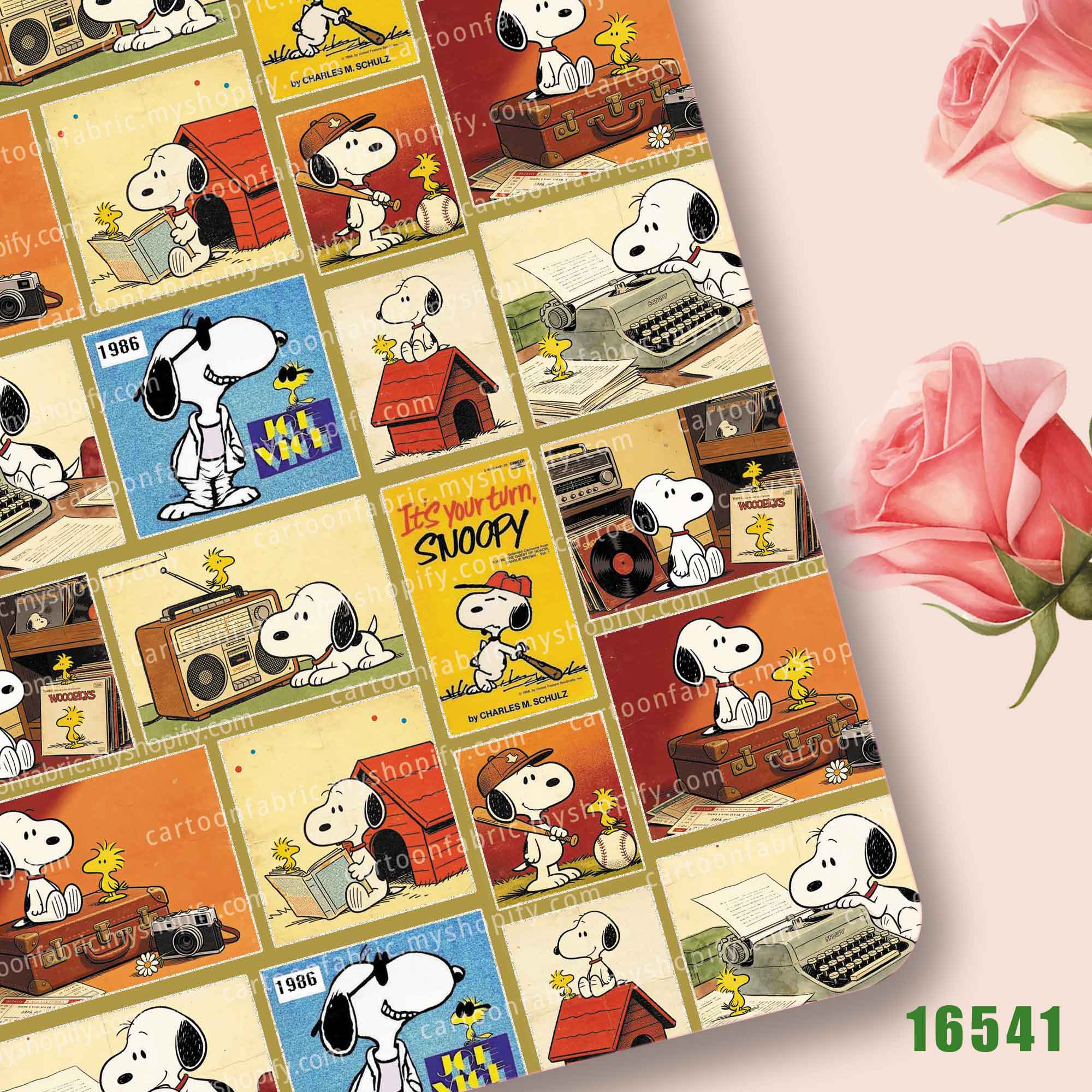Textile For Sewing - ผ้าลายการ์ตูน Snoopy จาก TAKARA TOMY ขนาด