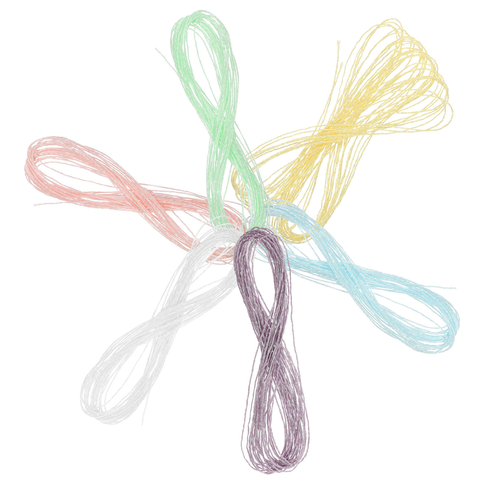 Embroidery Floss Thread - ชุดอุปกรณ์เย็บปักถักร้อย DIY 6 ม้วน ด้ายปักลายมุกเงางาม สำหรับงานฝีมือ
