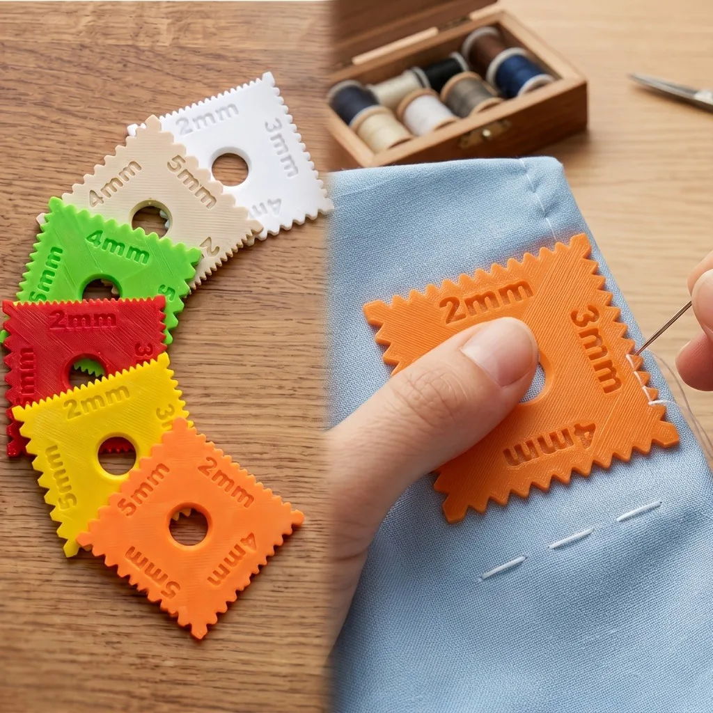 Textile Sewing Patterns - ชุดแม่แบบคู่มือการเย็บสำหรับการเว้นระยะตะเข็บที่สม่ำเสมอ เครื่องมือเย็บที่แม่นยำสำหรับงานปักผ้าและงานหนัง