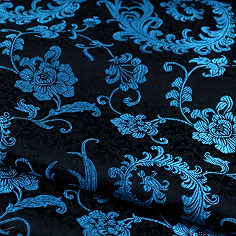 Sewing Garments - ผ้าลายปักหางนกฟีนิกซ์สีน้ำเงิน 3 มิติ — วัสดุเย็บผ้าคุณภาพพรีเมียมสำหรับเสื้อผ้า ผ้าม่าน