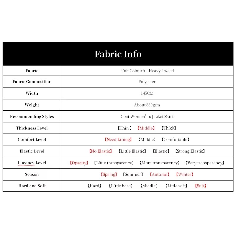 สีชมพูราสเบอร์รี่ ผ้าทวีดสีสัน - Sewing Tweed Fabric บทวิจารณ์และราคา