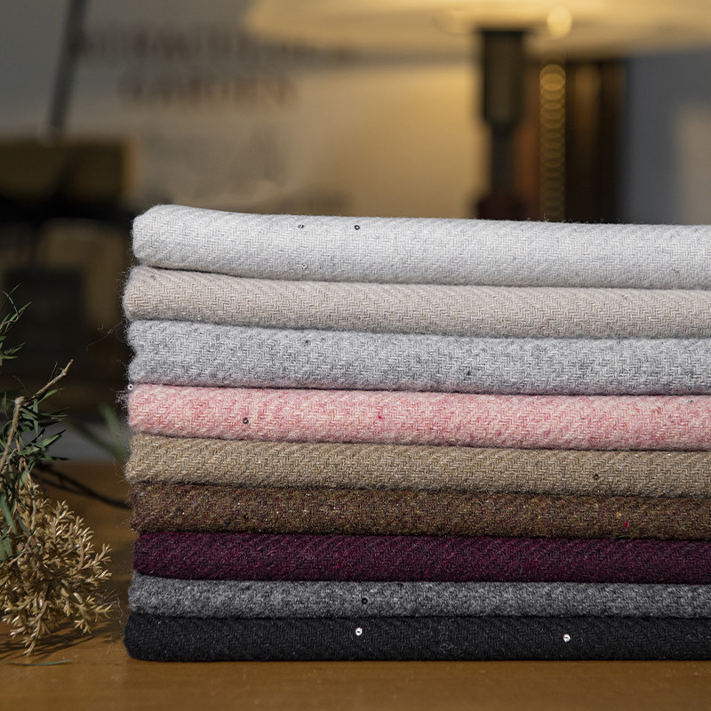 ผ้าทวีดผสมขนสัตว์ลายดาวระยิบระ - Sewing Tweed Fabric บทวิจารณ์และราคา