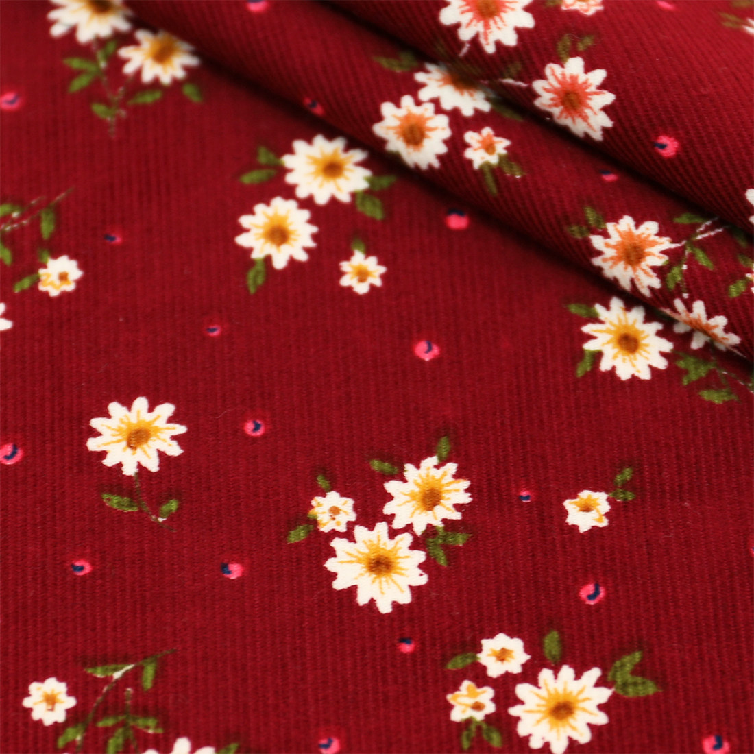 ผ้าคอร์ดูรอยลายดอกไม้ 100% ผ้า - Textile Sewing Patterns บทวิจารณ์และราคา