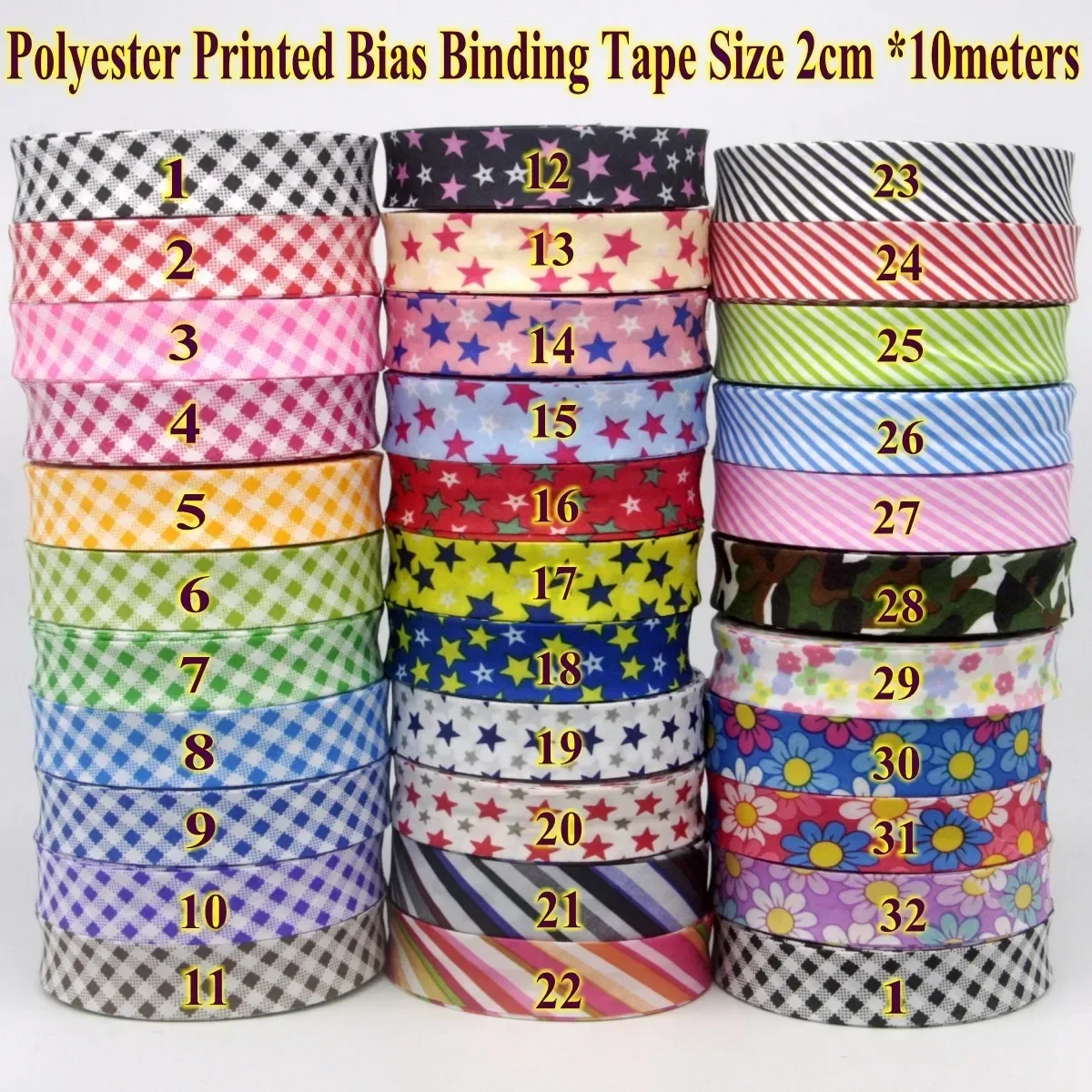 โพลีเอสเตอร์ตรวจสอบดาวลายรูปแบ - Binding Tape Bias บทวิจารณ์และราคา