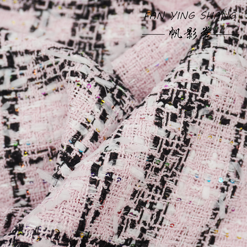 ผ้าทวีดลายสก็อตสีชมพูคลาสสิกปร - Sewing Tweed Fabric บทวิจารณ์และราคา