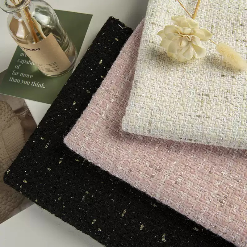 สีเบจและทองเส้นด้ายย้อมผ้าทวีด - Sewing Tweed Fabric บทวิจารณ์และราคา
