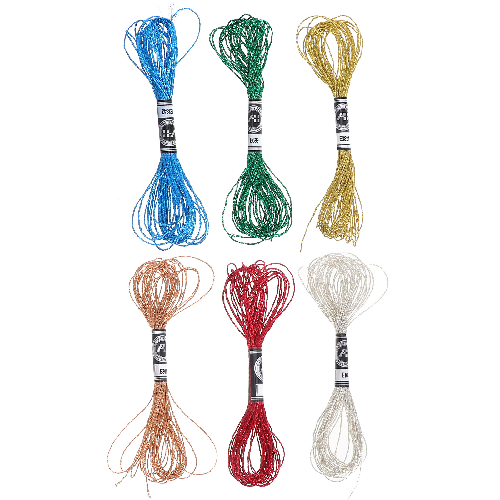 ด้ายปักโลหะหรูหรา 6 ชิ้น สีสัน - Embroidery Floss Thread บทวิจารณ์และราคา
