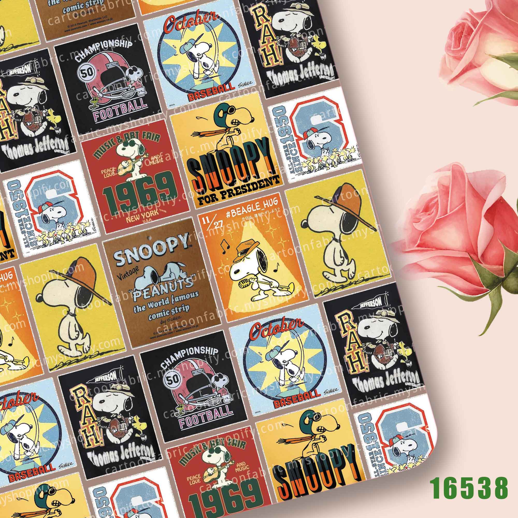 ผ้าลายการ์ตูน Snoopy จาก TAKAR - Textile For Sewing บทวิจารณ์และราคา