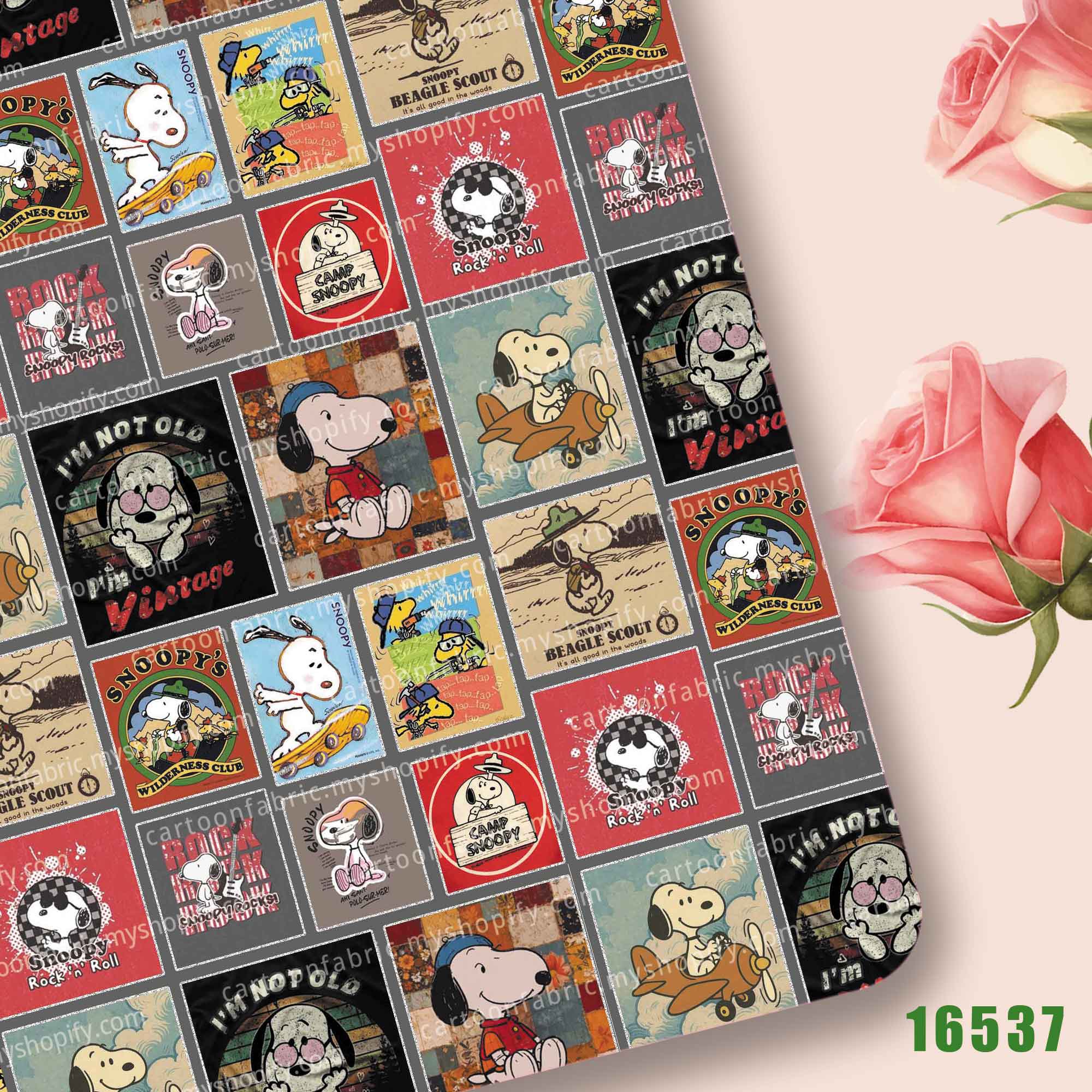 ผ้าลายการ์ตูน Snoopy จาก TAKAR - Textile For Sewing บทวิจารณ์และราคา