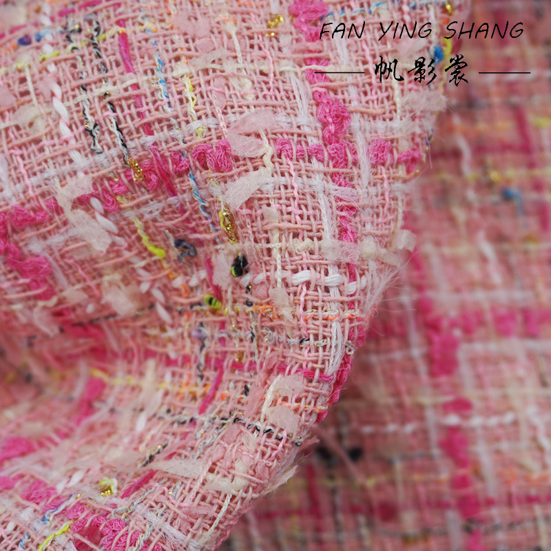 ผ้าทวีดลายสก็อตสีชมพูแต่งพู่สำ - Sewing Tweed Fabric บทวิจารณ์และราคา