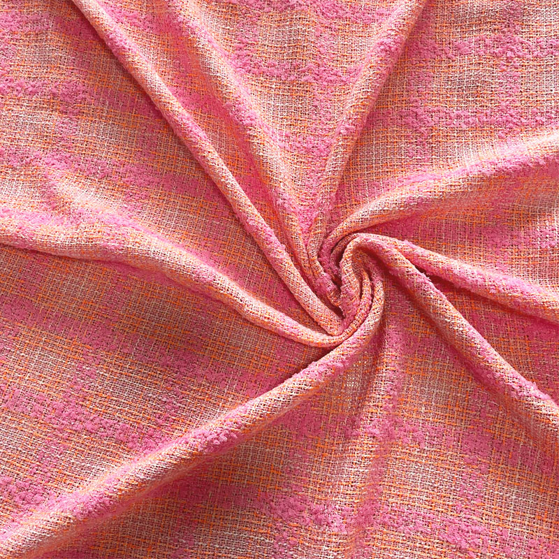ผ้าทวีดลายตารางสีชมพูและสีส้มพ - Sewing Tweed Fabric บทวิจารณ์และราคา