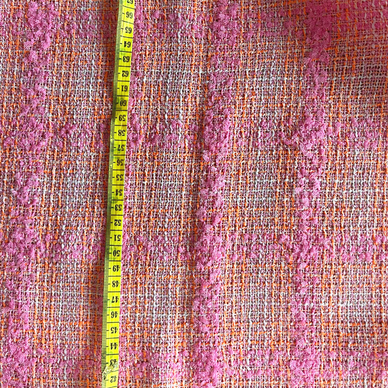 ผ้าทวีดลายตารางสีชมพูและสีส้มพ - Sewing Tweed Fabric บทวิจารณ์และราคา