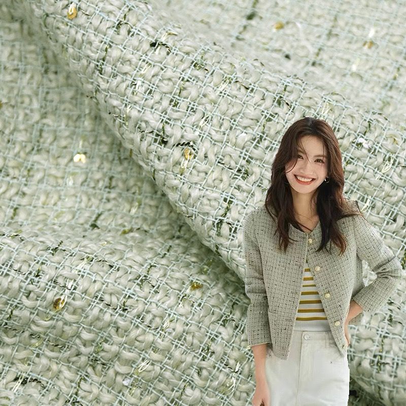 ผ้าทวีดต่อเมตรสำหรับเสื้อคลุมก - Sewing Tweed Fabric บทวิจารณ์และราคา
