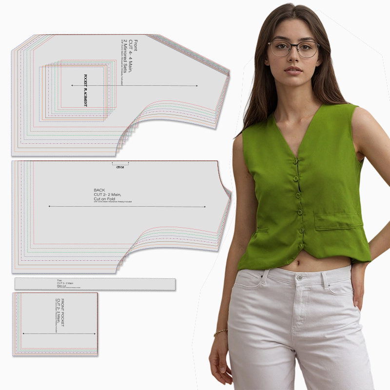 แพทเทิร์นการตัดเย็บเสื้อกั๊กผู - Textile Sewing Patterns บทวิจารณ์และราคา