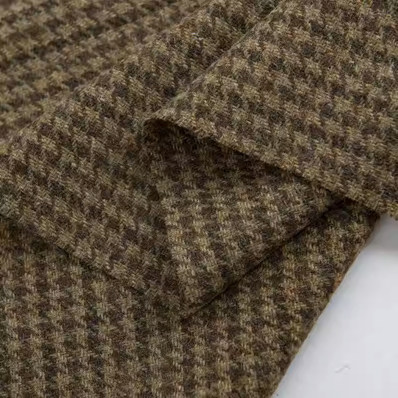 ผ้าทวีดถักลายฮาวด์ทูธสีน้ำตาลอ - Sewing Tweed Fabric บทวิจารณ์และราคา
