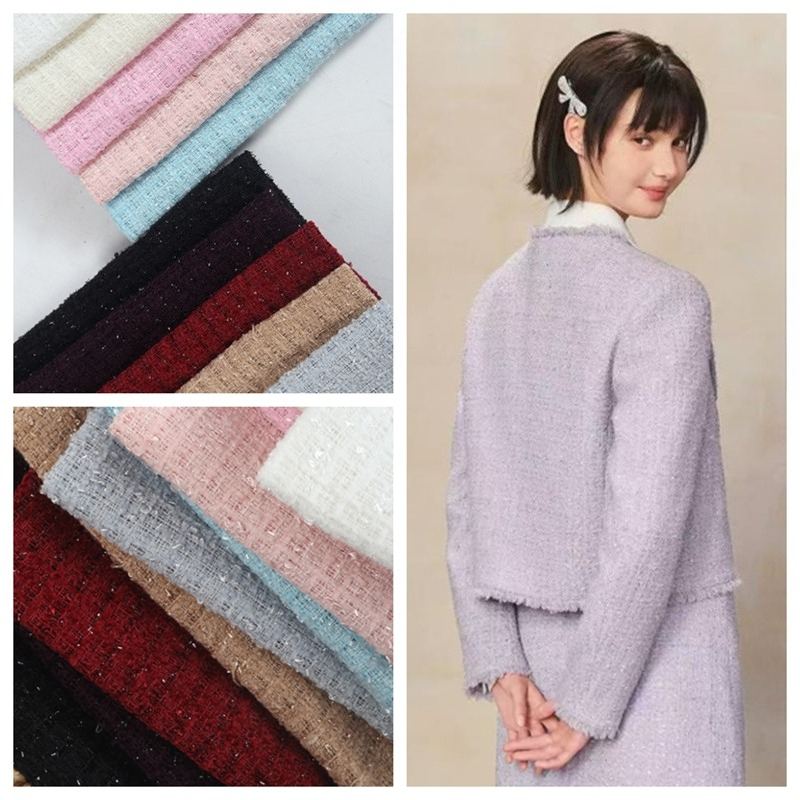 ผ้าทวีดเชนิลล์แบบธรรมดา ทอเป็น - Sewing Tweed Fabric บทวิจารณ์และราคา